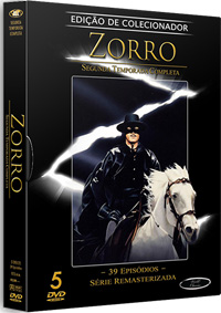 ZORRO 2ª TEMPORADA COMPLETA -Digital - 5 DVDs - 39 EPIS.